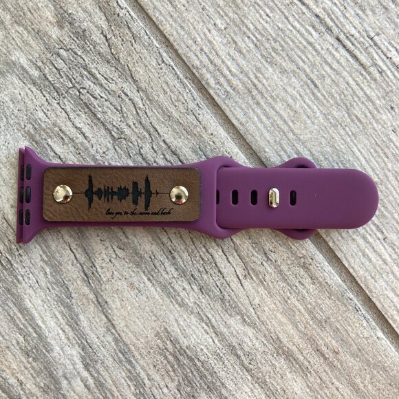 Love You To The Moon And Back Soundwave Band For Apple Watch 38-42mm - Purple - Picture 1 of 3